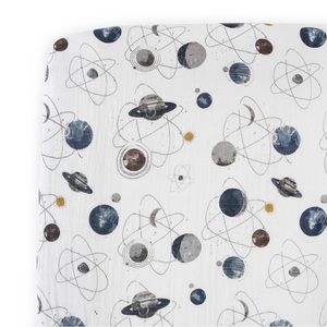 Little Unicorn Cotton Muslin Crib Sheet Planetary